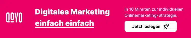Banner von Qojo welche eine individuelle digitalmarketingstrategie generiert. Greenlight als videomarketing Partner.